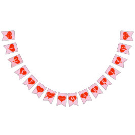 We hebben de knoop Rode harten bruiloft bunting ba Vlaggetjes