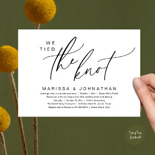 We hebben de knoop romantische bruiloft elopement kaart