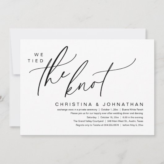 We hebben de knoop romantische bruiloft elopement  kaart (Voorkant)