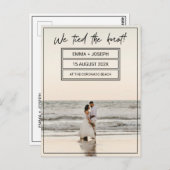 "We hebben de knoop vastgebonden!" Aankondiging ge Briefkaart (Voorkant / Achterkant)