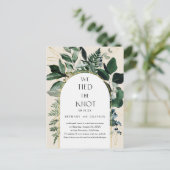 We hebben de knoop vastgebonden, Beige moderne bot Aankondigingskaart (Staand voorkant)