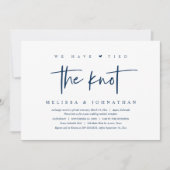 We hebben de knoop vastgebonden, de bruiloft Elope Kaart (Voorkant)