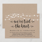 We hebben de knoop vastgebonden, de bruiloft Elope Kaart (Voorkant / Achterkant)