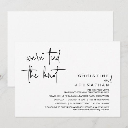 We hebben de knoop vastgebonden, een weddenschap u kaart (Voorkant / Achterkant)