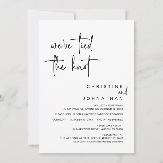 We hebben de knoop vastgebonden, een weddenschap u kaart (Voorkant)