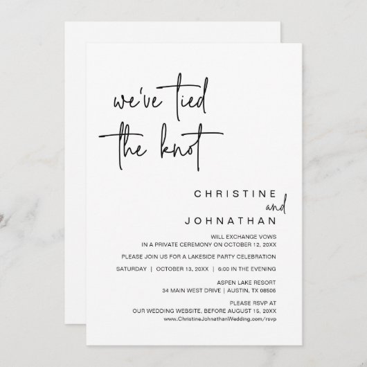 We hebben de knoop vastgebonden, een weddenschap u kaart (Voorkant / Achterkant)