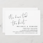 We hebben de knoop vastgebonden, moderne weddensch kaart (Voorkant / Achterkant)