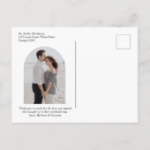 We hebben de knoop vastgebonden, Sage Green botani Aankondigingskaart (Achterkant)