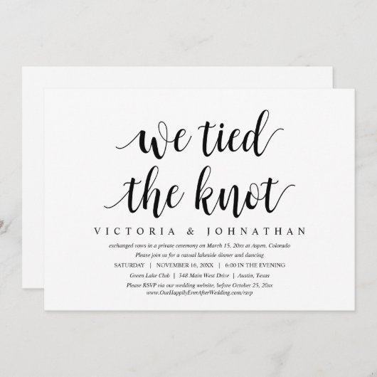 We hebben de knoop vastgebonden, weddenschap met h kaart (Voorkant / Achterkant)