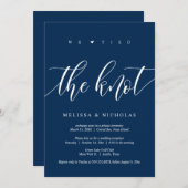 We hebben de knoop vastgebonden, Wedding Elopement Kaart (Voorkant / Achterkant)