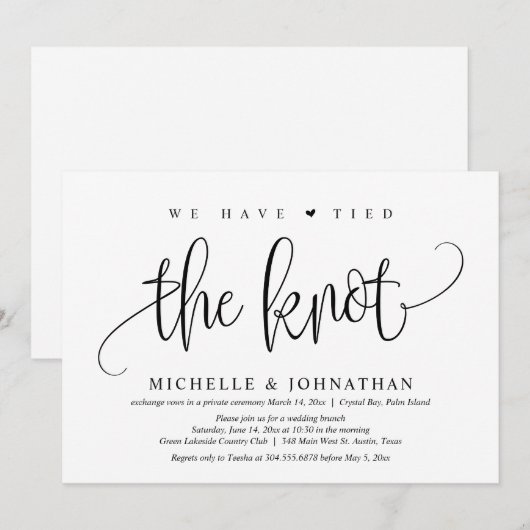 We hebben de knoop vastgehakt, de weddenschap van  kaart (Voorkant / Achterkant)