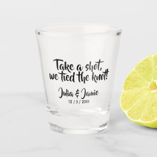 We hebben de knoop vastgehakt. Wedding Shot Glass Glas