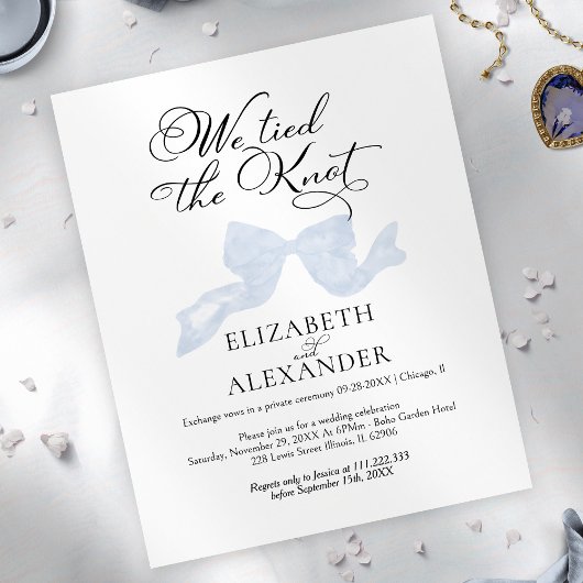 We hebben de knoop vastgemaakt | Blauwe boog bruil