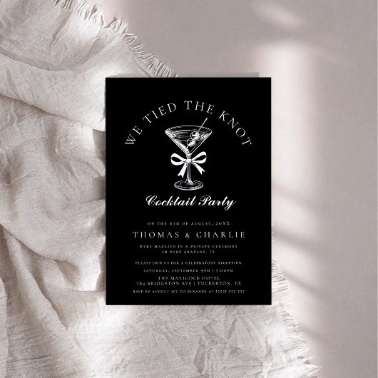 We hebben de Knot Cocktail Party Black Wedding geb Kaart