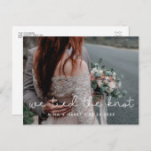 We hebben de knot Cute scripttrouwfoto gekoppeld Briefkaart (Voorkant / Achterkant)