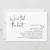 We hebben de Knot, de bruiloft Elopement Party get Kaart (Voorkant)