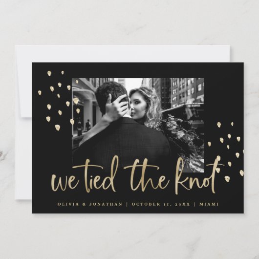 We hebben de Knot Gold Script-huwelijksaankondigin Kaart (Voorkant)