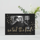 We hebben de Knot Gold Script-huwelijksaankondigin Kaart (Staand voorkant)