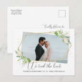 We hebben de Knot Greenery Eloped aankondiging geb Briefkaart (Voorkant / Achterkant)