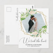 We hebben de Knot Greenery Eloped aankondiging geb Briefkaart (Voorkant / Achterkant)