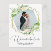 We hebben de Knot Greenery Eloped aankondiging geb Briefkaart (Voorkant)