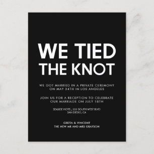 We hebben de knot Modern bruiloft aangekondigd Briefkaart