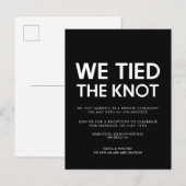We hebben de knot Modern bruiloft aangekondigd Briefkaart (Voorkant / Achterkant)
