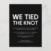 We hebben de knot Modern bruiloft aangekondigd Briefkaart (Voorkant)