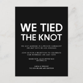 We hebben de knot Modern bruiloft aangekondigd Briefkaart