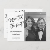 We hebben de Knot Modern Wedding Announding Foto g Briefkaart (Voorkant / Achterkant)