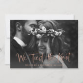 We hebben de Knot Roos Gold Script Photo Elopement Aankondiging (Voorkant)