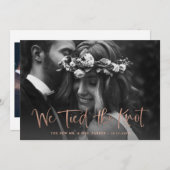 We hebben de Knot Roos Gold Script Photo Elopement Aankondiging (Voorkant / Achterkant)