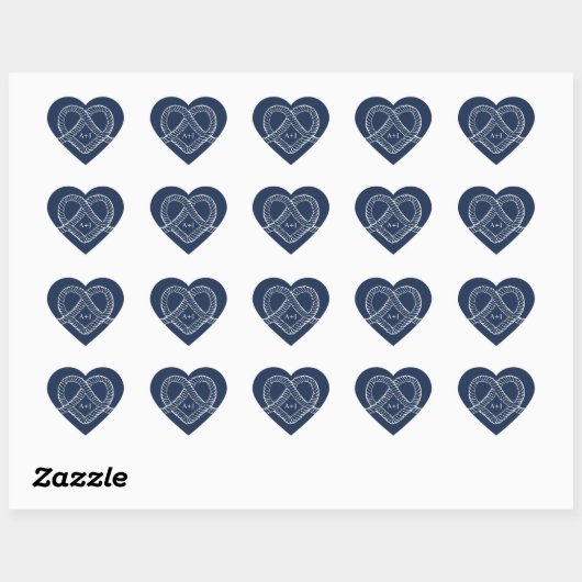 We hebben de Knot Rope Heart Nautical Navy & White Hart Sticker (Vel)