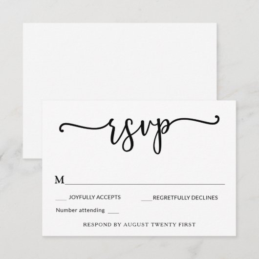 We hebben de Knot RSVP-bijlagekaart gebonden Kaart (Voorkant / Achterkant)