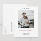 We hebben de Knot vastgebonden. Modern Photo Elope Aankondigingskaart (Voorkant / Achterkant)