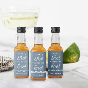 We hebben de 'Knot Wedding Favor' verboden Likeurfles Etiket