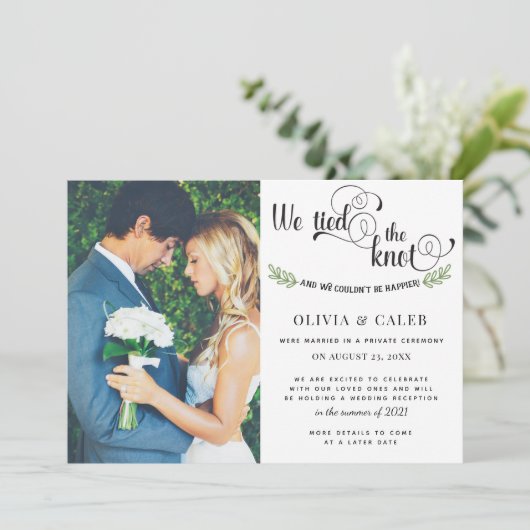 We hebben de knot Wedding Reception Kaart (Staand voorkant)