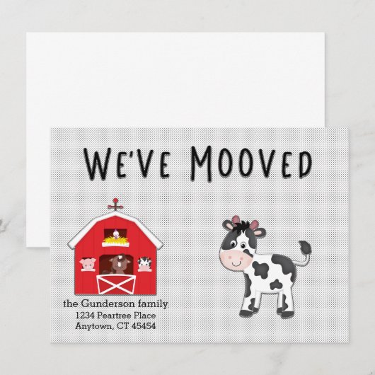 We hebben de Koe in Barnyard New Address Notice be (Voorkant / Achterkant)