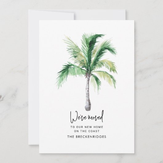 We hebben de kustpalmboom verplaatst aankondiging (Voorkant)