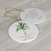 We hebben de kustpalmboom verplaatst die Kerstmis Keramisch Ornament