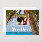 We hebben de kustpalmboomfoto verplaatst aankondigingskaart (Voorkant / Achterkant)