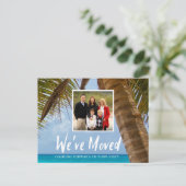 We hebben de kustpalmboomfoto verplaatst aankondigingskaart (Staand voorkant)