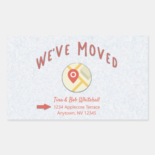 We hebben de map Locatie-pincode verplaatst Rechthoekige Sticker (Voorkant)