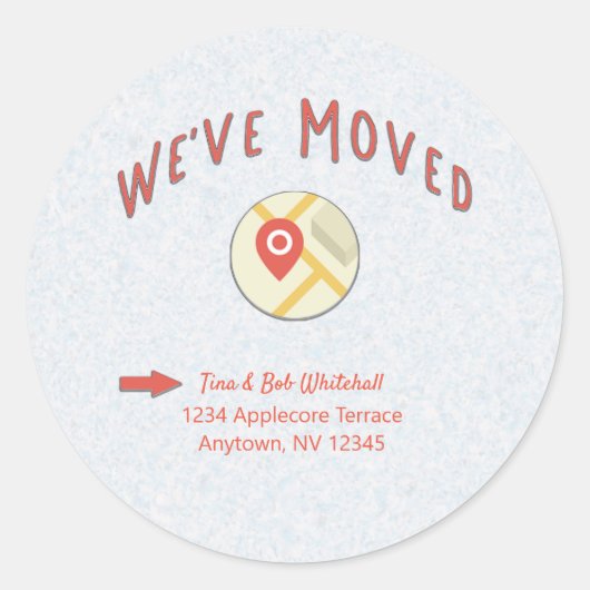 We hebben de map Locatie-pincode verplaatst Ronde Sticker (Voorkant)