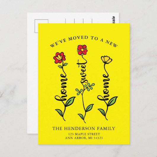 We hebben de mededeling 'Home Sweet Home Moving' v Briefkaart (Voorkant / Achterkant)