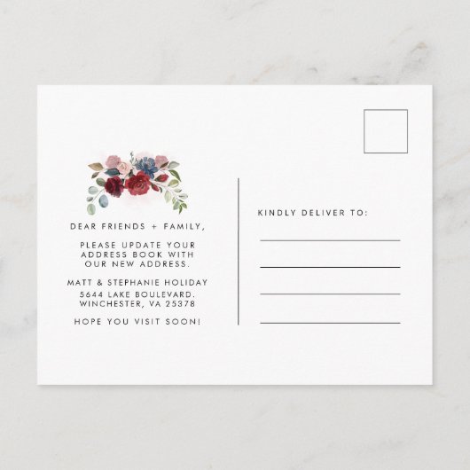 We hebben de mededeling van Floral New Address Mov Aankondigingskaart (Achterkant)