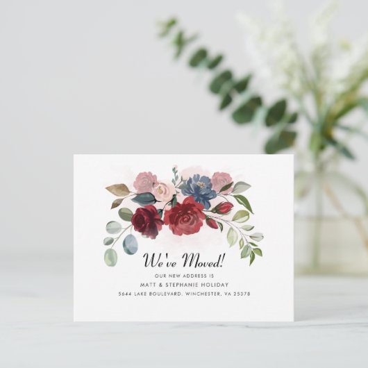 We hebben de mededeling van Floral New Address Mov Aankondigingskaart (Staand voorkant)