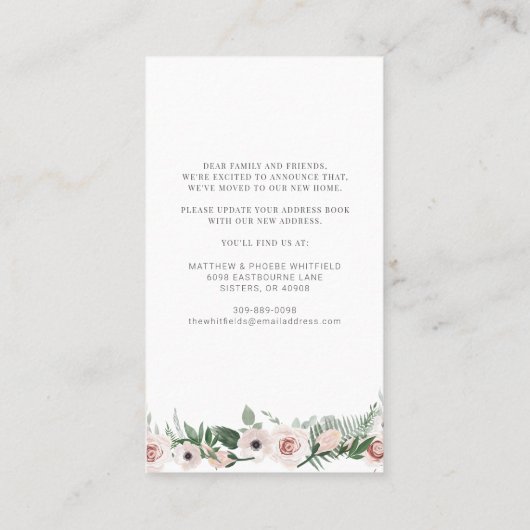 We hebben de mededeling van Floral New Address Mov Visitekaartje (Achterkant)