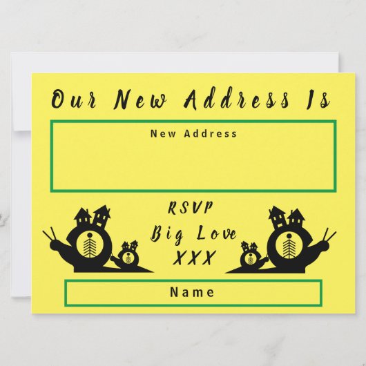 We hebben de mededeling van Slakkerij Moving Home  Aankondiging (Achterkant)