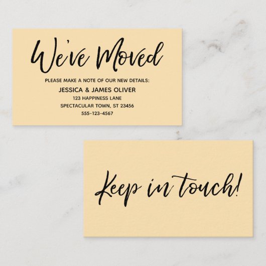 We hebben de moderne handschrift peach insert Kaar Visitekaartje (Voorkant / Achterkant)